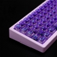 104+10 PC Crystal Purple Cyan Legends Semitransparent Backlit Cool Keycaps Set Screen Printing for Cherry MX Mechanical Keyboard